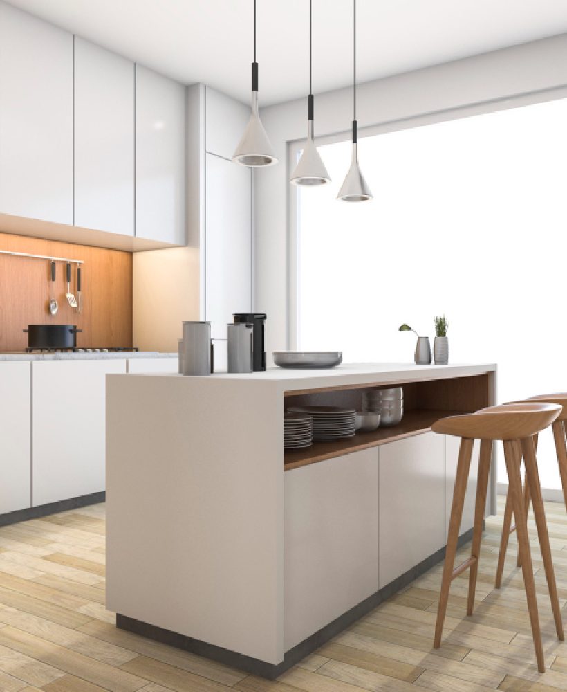 3d-rendering-white-modern-kitchen-with-wood-bar