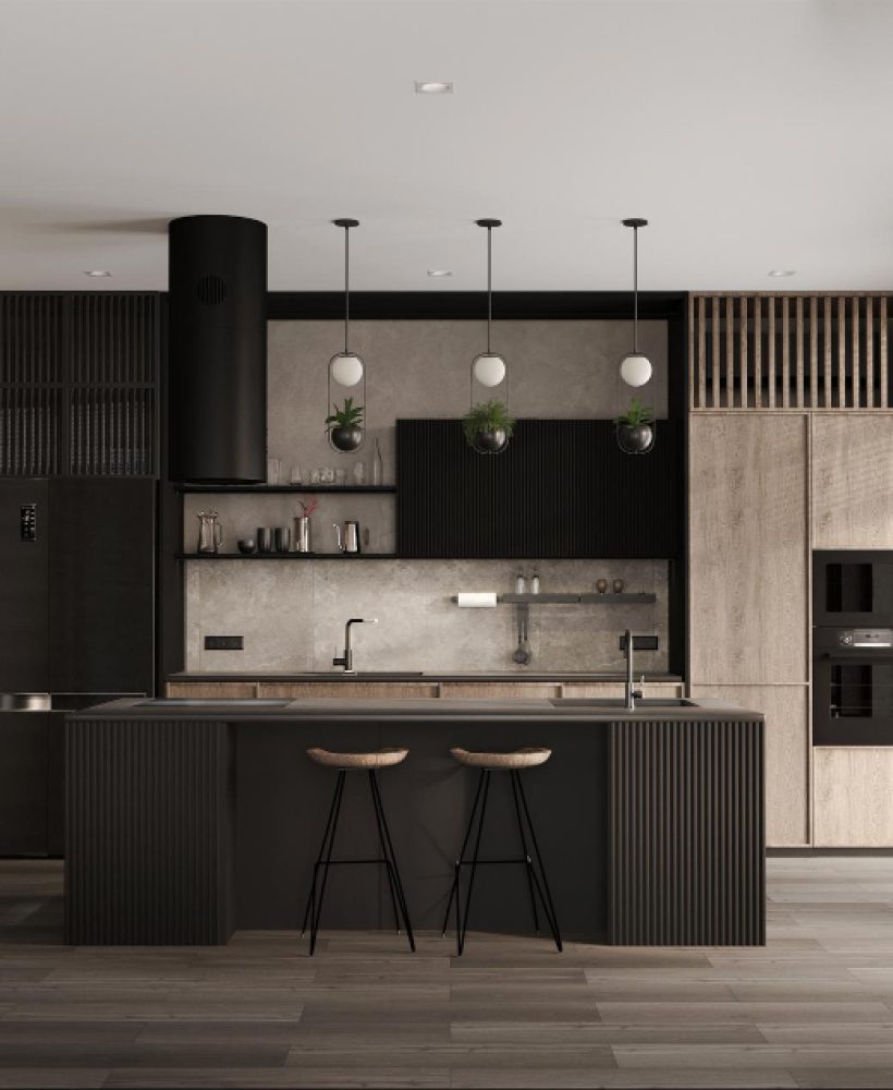 modern-black-wood-kitchen-interior-with-island-3d-render